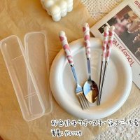 粉色-筷勺叉盒